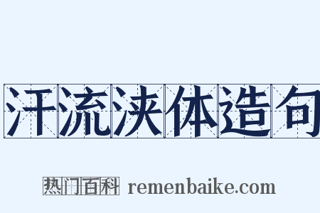 汗流浃体造句是什么意思的图片